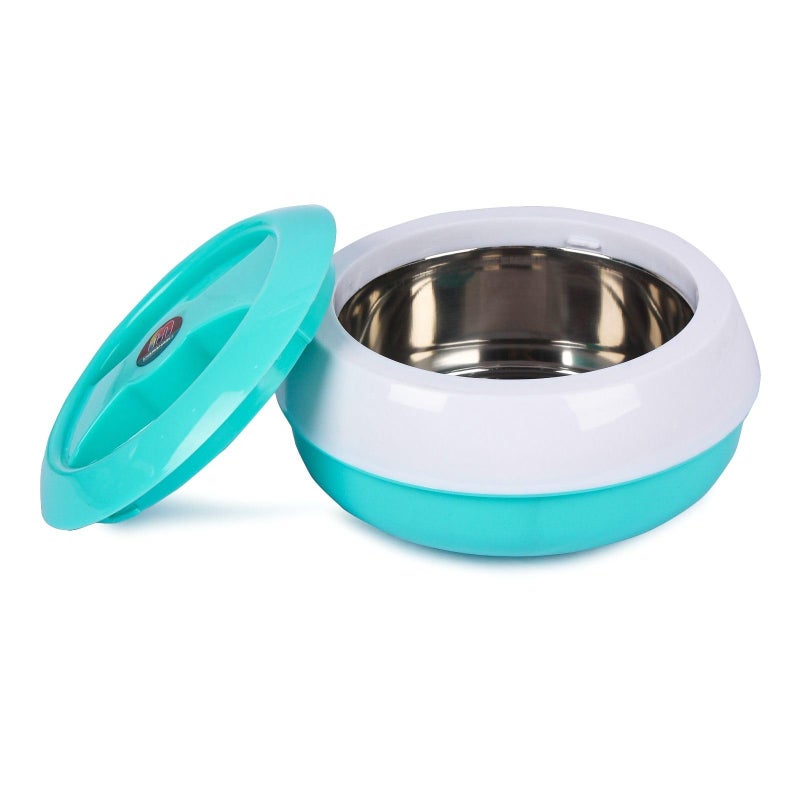 NEXTNOW MAHARANI Stainless Steel Trendy Casserole Hot Case with Lid, 1000 ml (Green) - Image 1