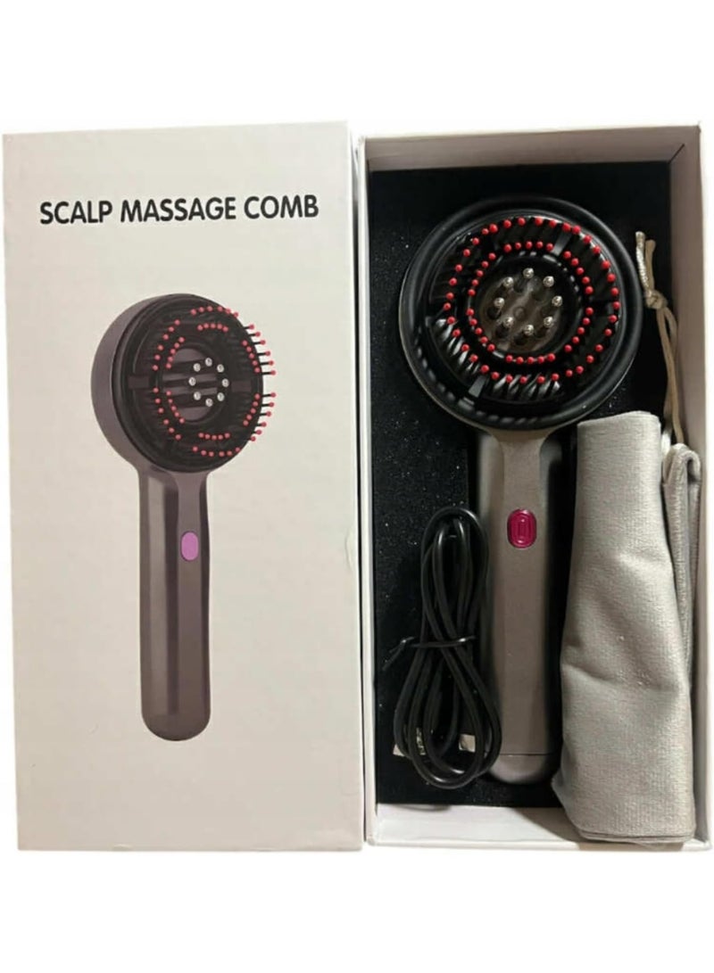 ELTRAZONE Hair & Scalp Massager Electric Comb | 2-in-1 Hair Brush and Head Massager with Oil Diffuser | Multi-Function Scalp Massage Comb with 3 Modes | Stress Relief & Hair Care Tool (Grey) - Image 3