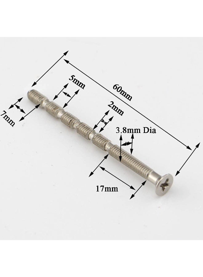 4 Piece Universal M4 Screw Connecting Bolts & Sleeves for Door Handle Roses and ESCUTCHEONS Nickel Color - Image 3