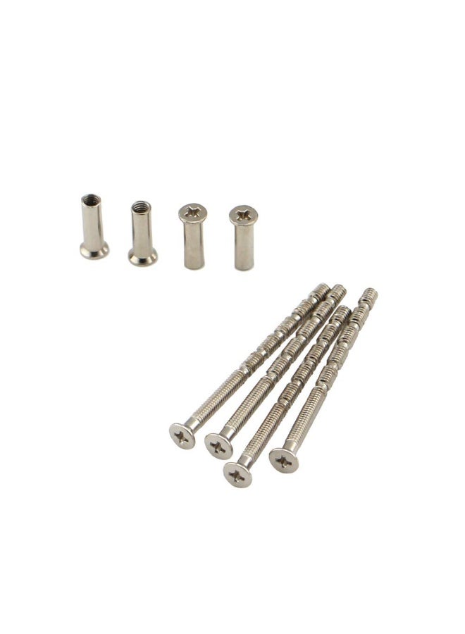 4 Piece Universal M4 Screw Connecting Bolts & Sleeves for Door Handle Roses and ESCUTCHEONS Nickel Color - Image 1