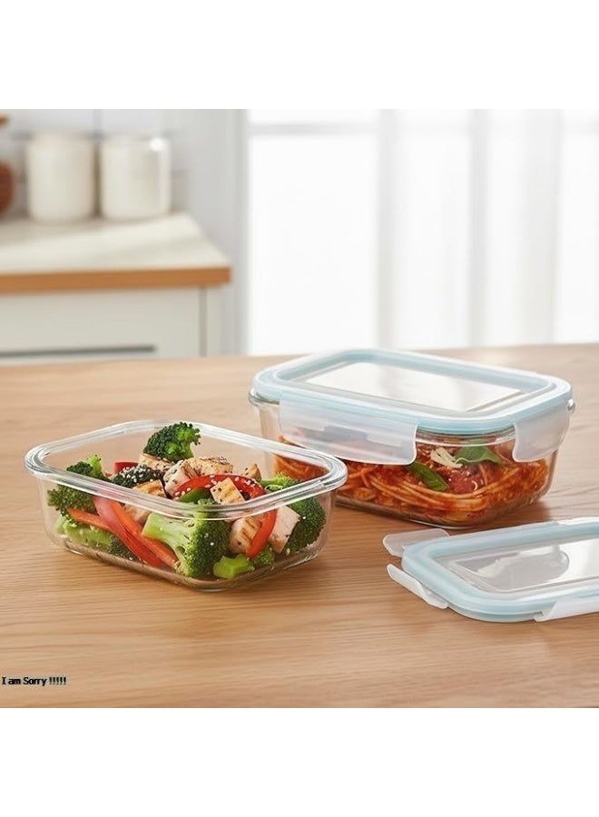 Green Tiger 2-Piece Borosilicate Glass Food Storage Containers with Lids - Airtight, Leakproof, Stackable - Ideal for Food Prep, Meal Planning, Leftovers, Kitchen Organization – and lunch box 400ml & 650ml - Image 3