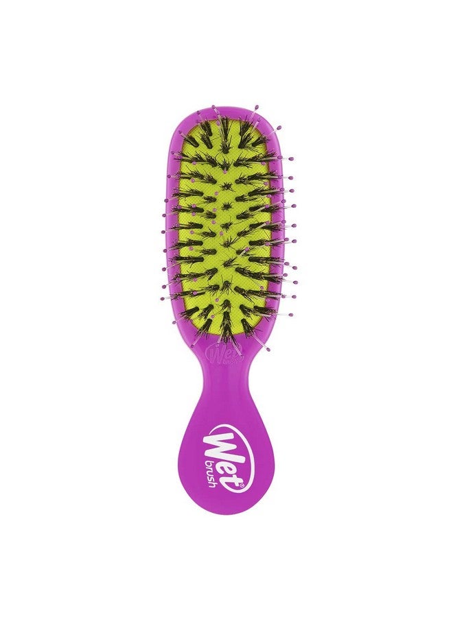 Wet Brush Mini Shine Enhancer Brush, Purple - Exclusive Ultra-soft IntelliFlex Bristles With Natural Boar Bristles for Shiny, Smooth Hair - For All Hair Types, Women and Men - Image 1