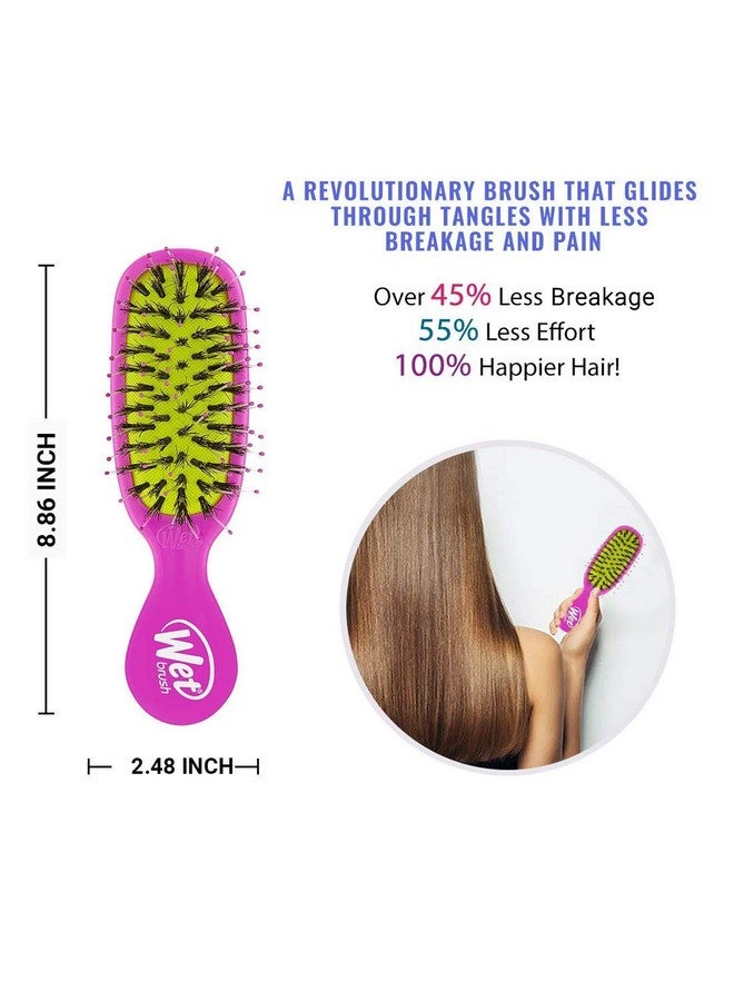 Wet Brush Mini Shine Enhancer Brush, Purple - Exclusive Ultra-soft IntelliFlex Bristles With Natural Boar Bristles for Shiny, Smooth Hair - For All Hair Types, Women and Men - Image 5