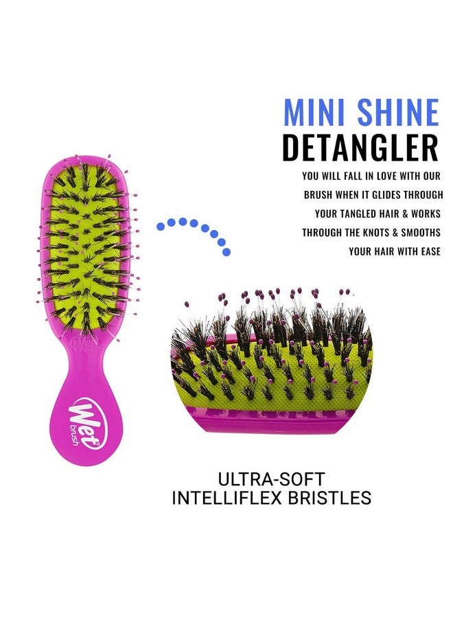 Wet Brush Mini Shine Enhancer Brush, Purple - Exclusive Ultra-soft IntelliFlex Bristles With Natural Boar Bristles for Shiny, Smooth Hair - For All Hair Types, Women and Men - Image 3