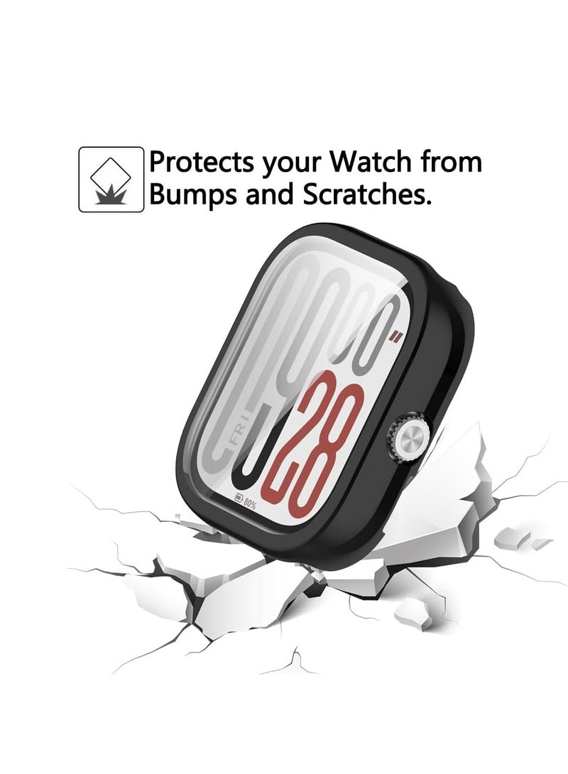 Xiaomi Redmi Watch 5 Protective Case, Full Coverage Screen Protector by Flying PU Urethane, Touch Sensitive, Scratch Resistant, Precise Red - Black - Image 3