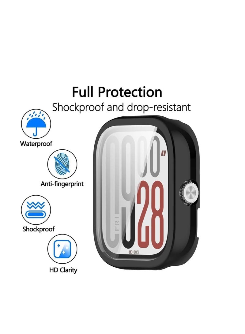 Xiaomi Redmi Watch 5 Protective Case, Full Coverage Screen Protector by Flying PU Urethane, Touch Sensitive, Scratch Resistant, Precise Red - Black - Image 4