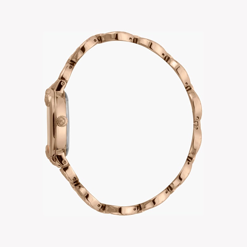 جاست كافالي ساعة جاست كافاللي للنساء مع هيكل من الفولاذ المقاوم للصدأ بلون اللون الذهبي الوردي وسوار من الفولاذ المقاوم للصدأ بلون اللون الذهبي الوردي. - Image 2