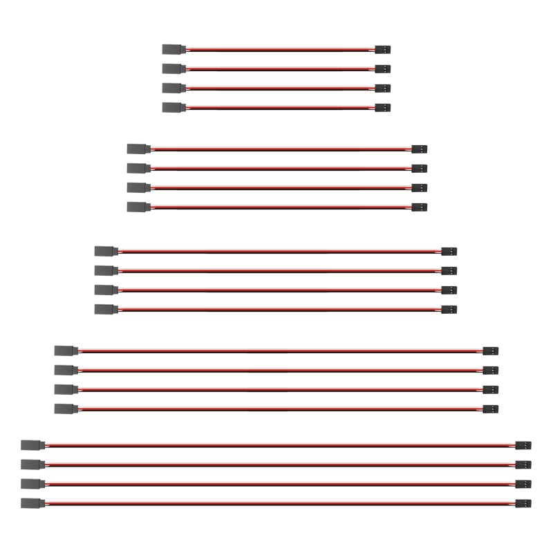 Abvsdu Servo Extension Cable 20 PCS 3Pin Servo Extension CableWire Cord Female to Male Rc Servo Extension Cord Wire Connectors for Servo Extension Connection Control Board Remote Control Parts5 Sizes - Image 3