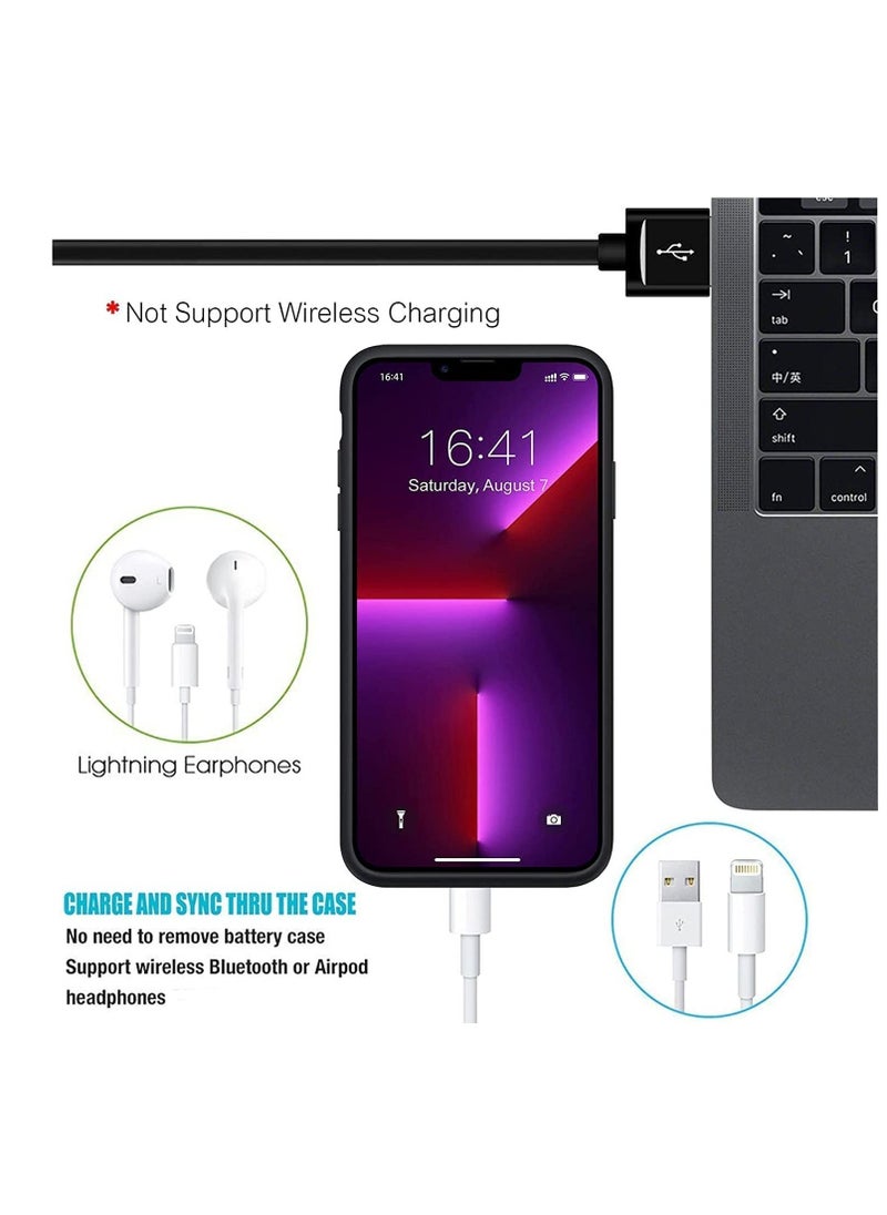 IAF Battery Case for iPhone 13/13 pro, 3500mAh Ultra-Slim Portable Charger Case Rechargeable Battery Pack Charging Case Compatible with iPhone13/ 13 pro (6.1 inch)-Black - Image 2