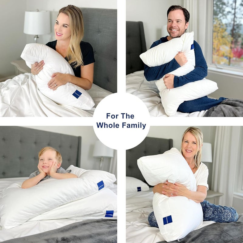 ACCURATEX Hybrid Pillow for Sleeping, Adjustable Shredded Memory Foam Pillow Core with Fluffy Down Alternative Fill Removable Cotton Cover,for Side,Back,Stomach Sleepers,King Size | Hybrid memory foam & down alternative pillow for neck pain relief. Adjustable loft for side, back & stomach sleepers - Image 5