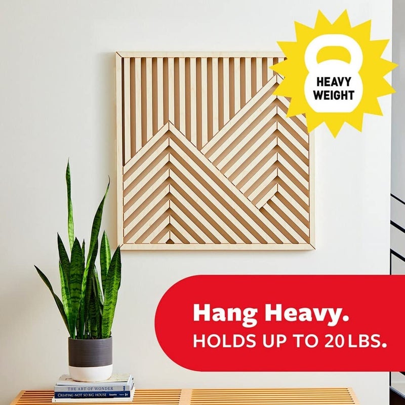 Command Command 20 Lb XL Heavyweight Picture Hanging Strips, Damage Free Hanging Picture Hangers, Heavy Duty Wall Hanging Strips for Living Spaces, 10 Black Adhesive Strip Pairs, PH217BLK-10NA - Image 3