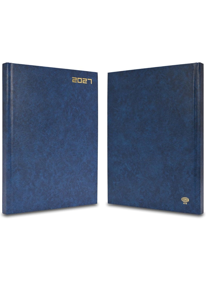 FIS 2027 Diary, A4 Size Agenda (210x297mm), Hard Cover Vinyl Materials, Saturday & Sunday Combined, English, 60gsm White Paper, Blue Cover - FSDI47E27BL - Image 4