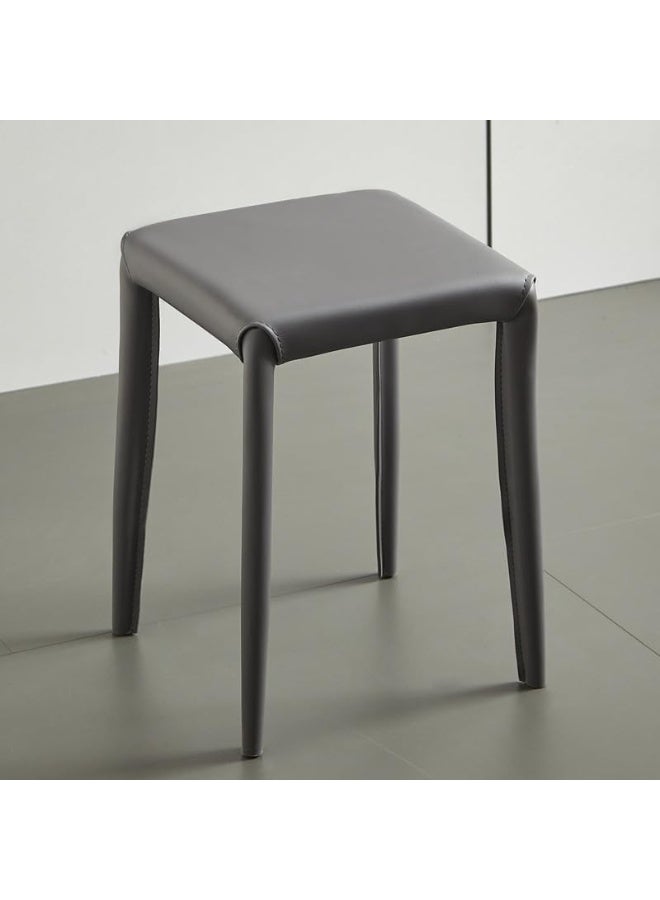 SKY-TOUCH كراسي قابلة للتكديس SKY-TOUCH : كرسي طعام مربع مع مقعد إسفنجي كراسي بار ناعمة بإطار معدني تغطية جلد PU للو المنزل المكتب الفصول الدراسية - Image 2