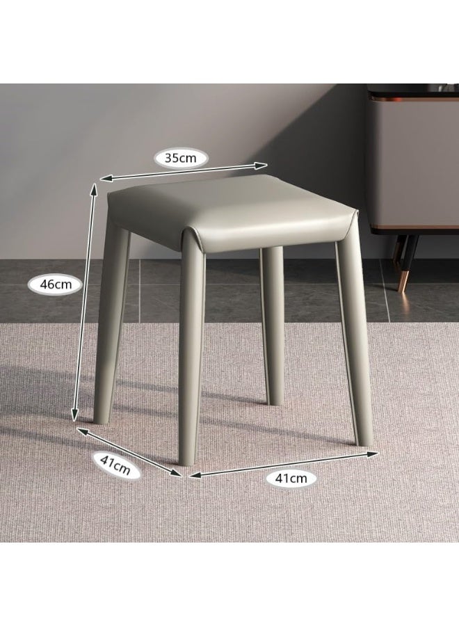 SKY-TOUCH كراسي قابلة للتكديس SKY-TOUCH : كرسي طعام مربع مع مقعد إسفنجي كراسي بار ناعمة بإطار معدني تغطية جلد PU للو المنزل المكتب الفصول الدراسية - Image 3