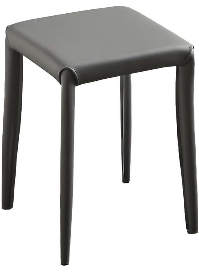 SKY-TOUCH كراسي قابلة للتكديس SKY-TOUCH : كرسي طعام مربع مع مقعد إسفنجي كراسي بار ناعمة بإطار معدني تغطية جلد PU للو المنزل المكتب الفصول الدراسية - Image 1