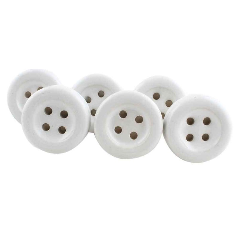 Indian-Shelf IndianShelf Pack of 6 White Drawer Knob Ceramic Dresser Knob Round Button Door Handles Drawer Pull Door Pull Knobs for Cabinets Dresser Drawer Knobs Vintage Dresser Knobs Nursery  - Image 1