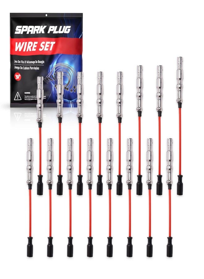 ENA Red Spark Plug Wire Set Compatible with Mercedes-Benz AMG G55 E55 S55 SL55 CL55 SLK55 G500 ML500 CL500 CLK500 E500 S430 S500 SL500 CLK430 E430 V8 V12 4.3L 5.0L 5.4L 5.5L Replacement for 55768 - Image 1