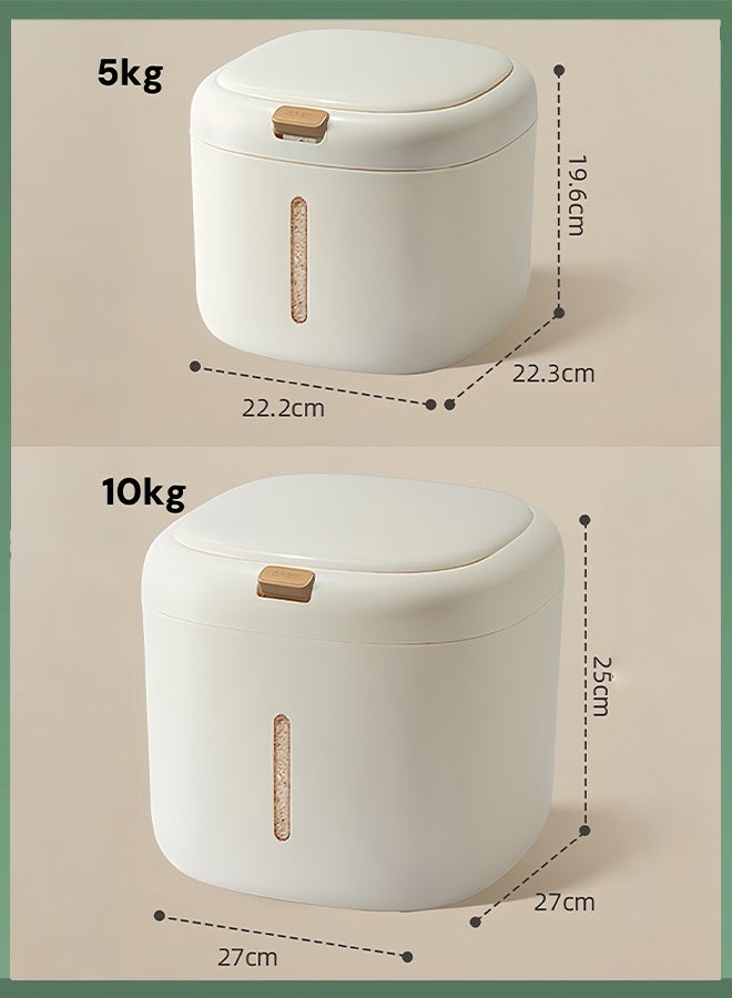 دلو أرز محمول منزلي موزع الأرز، حاوية أرز محكمة الغلق، حاوية تخزين الدقيق، موزع الحبوب، حاوية تخزين الأرز المنزلية، حاوية تخزين طعام الحيوانات الأليفة - Image 2