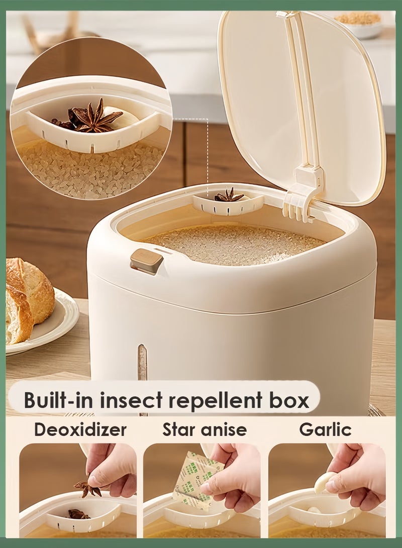 دلو أرز محمول منزلي موزع الأرز، حاوية أرز محكمة الغلق، حاوية تخزين الدقيق، موزع الحبوب، حاوية تخزين الأرز المنزلية، حاوية تخزين طعام الحيوانات الأليفة - Image 5