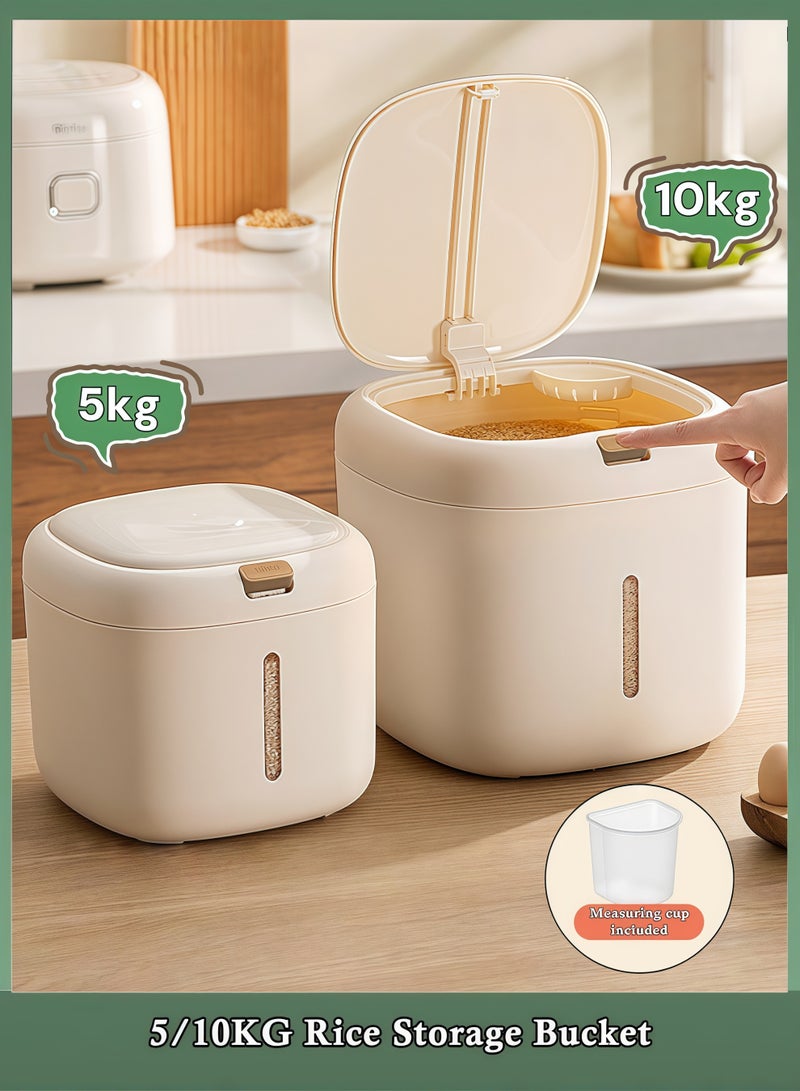 دلو أرز محمول منزلي موزع الأرز، حاوية أرز محكمة الغلق، حاوية تخزين الدقيق، موزع الحبوب، حاوية تخزين الأرز المنزلية، حاوية تخزين طعام الحيوانات الأليفة - Image 1