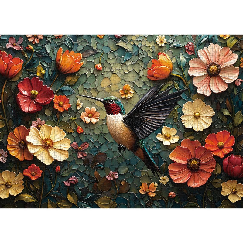LAMPLIG 1000 Piece Puzzles for AdultsVintage Flower Jigsaw PuzzleRetro Bird Puzzles 1000 PiecesCreative Games and Gifts Difficult Oil Painting Puzzle Home Decor Toy for Adults 275x196 11 Poster - Image 3