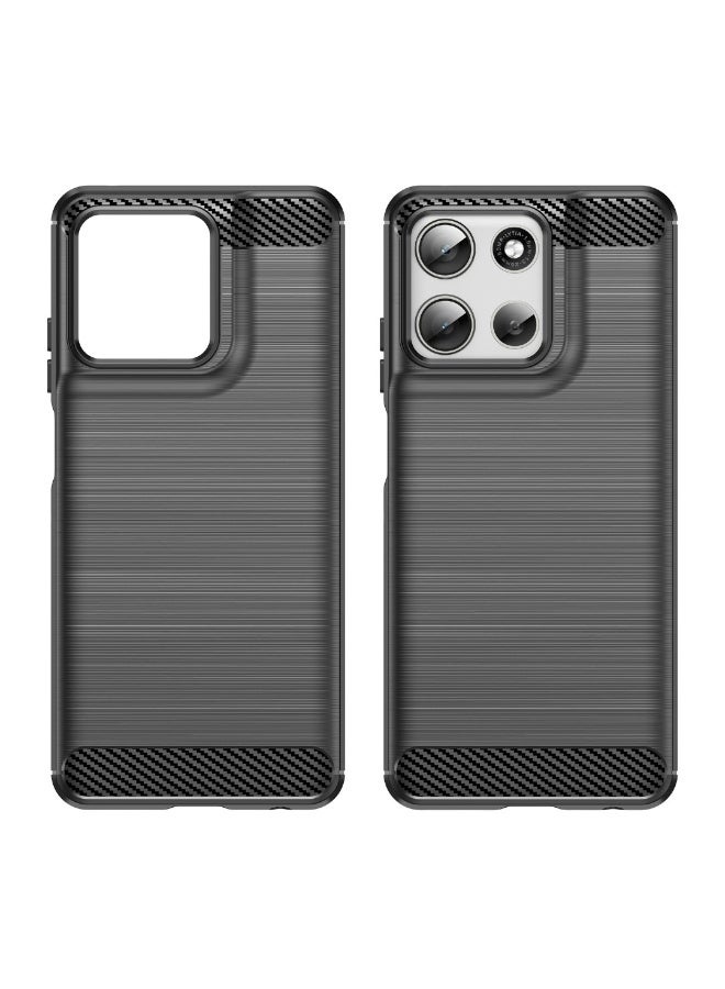 Case For Motorola Moto G56 5G   , - Protection Brushed Carbon Fiber Cover Shockproof - Anti-Scratch Case Slip-Resistant - Black - Image 5