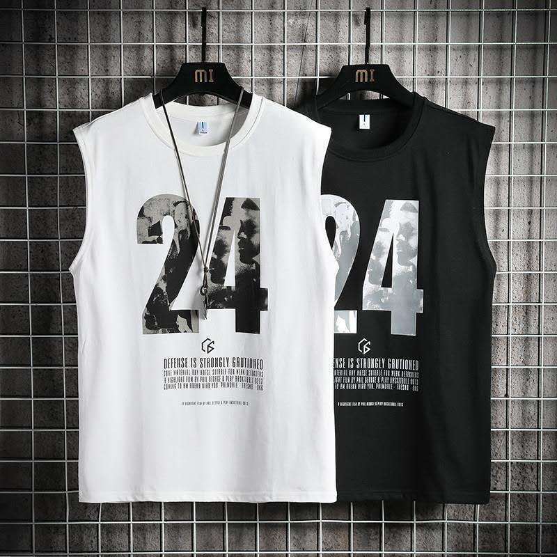 2021 New Men's ins Sports Vest No. 24 Jersey Sports Basketball Clothes Sleeveless T-shirt Horse Clip Shirt - Image 3