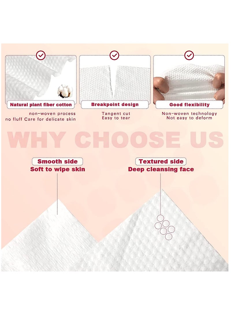 سيوسي Disposable Face Towel, Soft Dry Wipe, Cotton Face Tissues, Biodegradable Facial Tissue, Lint Free Facial Cleansing Towels, 80 Count Extra Thick Dry and Wet Use for Sensitive Skin - Image 5