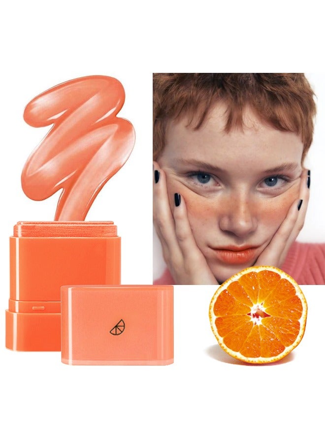 MOOYAM Blush Dewy Cheek & Lip Multi Balm - Fruit Flavor Makeup, Face Brightening Lasting Colo, Blusher Stick Natural Glow Silly Blusher Light And Soft Feeling The Apply On Your Face 04#Orange - Image 1