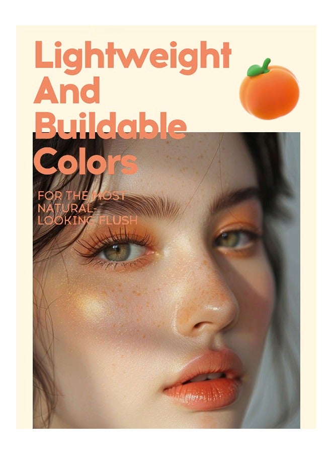 MOOYAM Blush Dewy Cheek & Lip Multi Balm - Fruit Flavor Makeup, Face Brightening Lasting Colo, Blusher Stick Natural Glow Silly Blusher Light And Soft Feeling The Apply On Your Face 04#Orange - Image 3