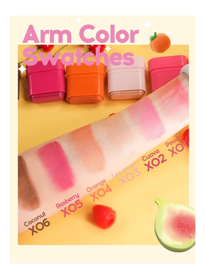 MOOYAM Blush Dewy Cheek & Lip Multi Balm - Fruit Flavor Makeup, Face Brightening Lasting Colo, Blusher Stick Natural Glow Silly Blusher Light And Soft Feeling The Apply On Your Face 04#Orange - Image 4