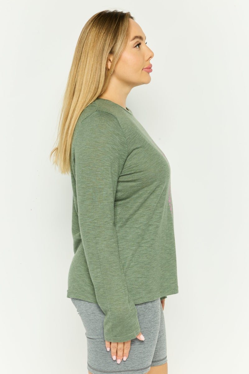 SKECHERS Women Sportswear Fit Long Sleeve Outdoor Top, Green - Image 3