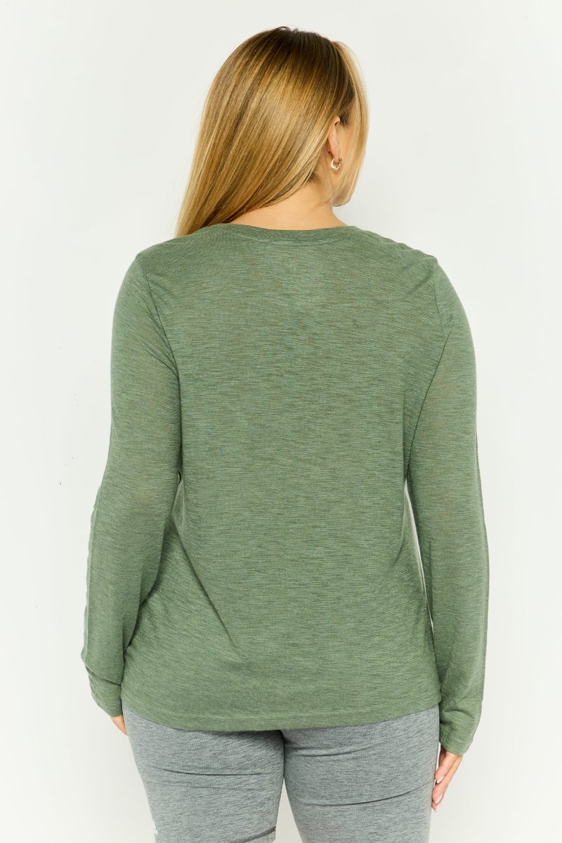 SKECHERS Women Sportswear Fit Long Sleeve Outdoor Top, Green - Image 4