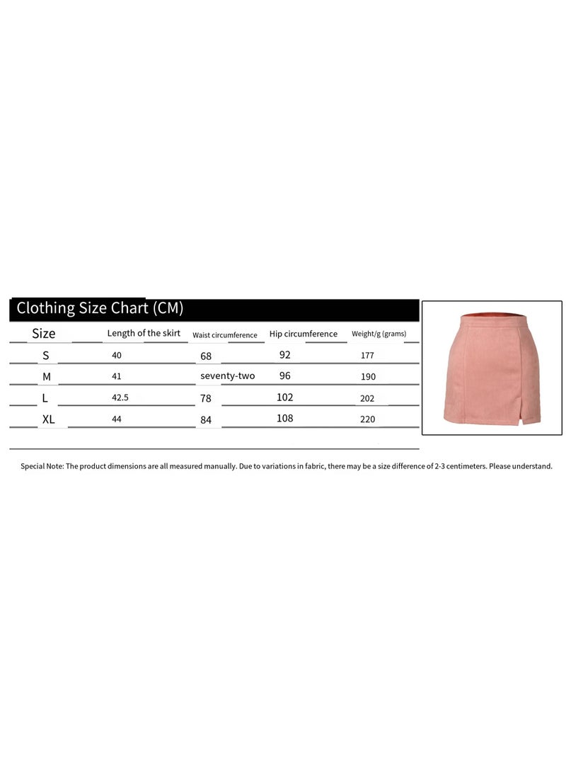 general Daysskk High Waisted Skirts for Women Faux Suede Side Split Mini Skirt - Image 2