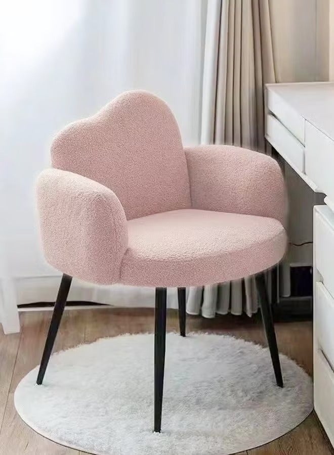 Raffine Modern Minimalist Design Single Sofa Comfy Fluffy Vanity Chair Elegant Makeup Desk Chair Ergonomic Backrest Dinning Chair with Armrests for Bedroom Living Room 45x47x81 cm - Image 1