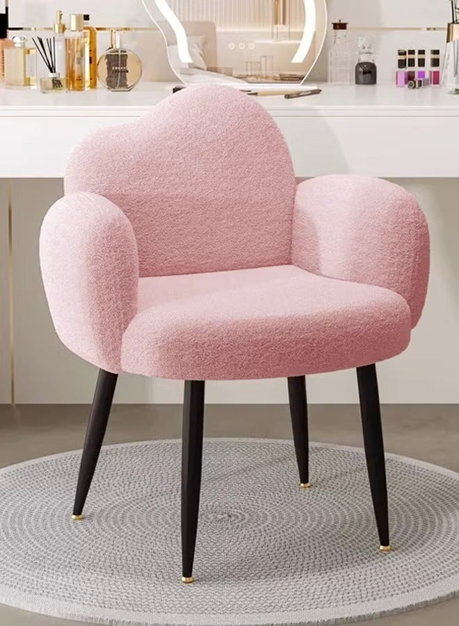 Raffine Modern Minimalist Design Single Sofa Comfy Fluffy Vanity Chair Elegant Makeup Desk Chair Ergonomic Backrest Dinning Chair with Armrests for Bedroom Living Room 45x47x81 cm - Image 2