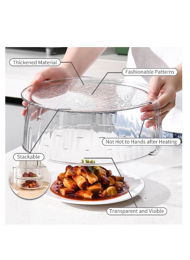 2 Pcs Microwave Splatter Cover for Food Splash Guard Lid with Handle Bug Resistant Heating Easy to Wash Grade Material Tall Short - Image 2