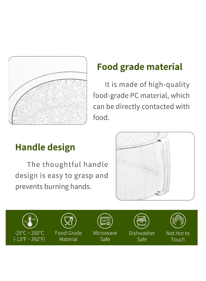 2 Pcs Microwave Splatter Cover for Food Splash Guard Lid with Handle Bug Resistant Heating Easy to Wash Grade Material Tall Short - Image 5