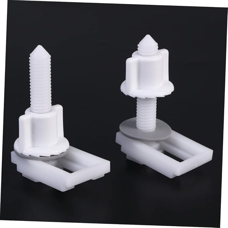 ستوبوك 2 مجموعة بلاستيك مفصلات مقعد المرحاض براغي صواميل حلقات حشية طقم استبدال - Image 4