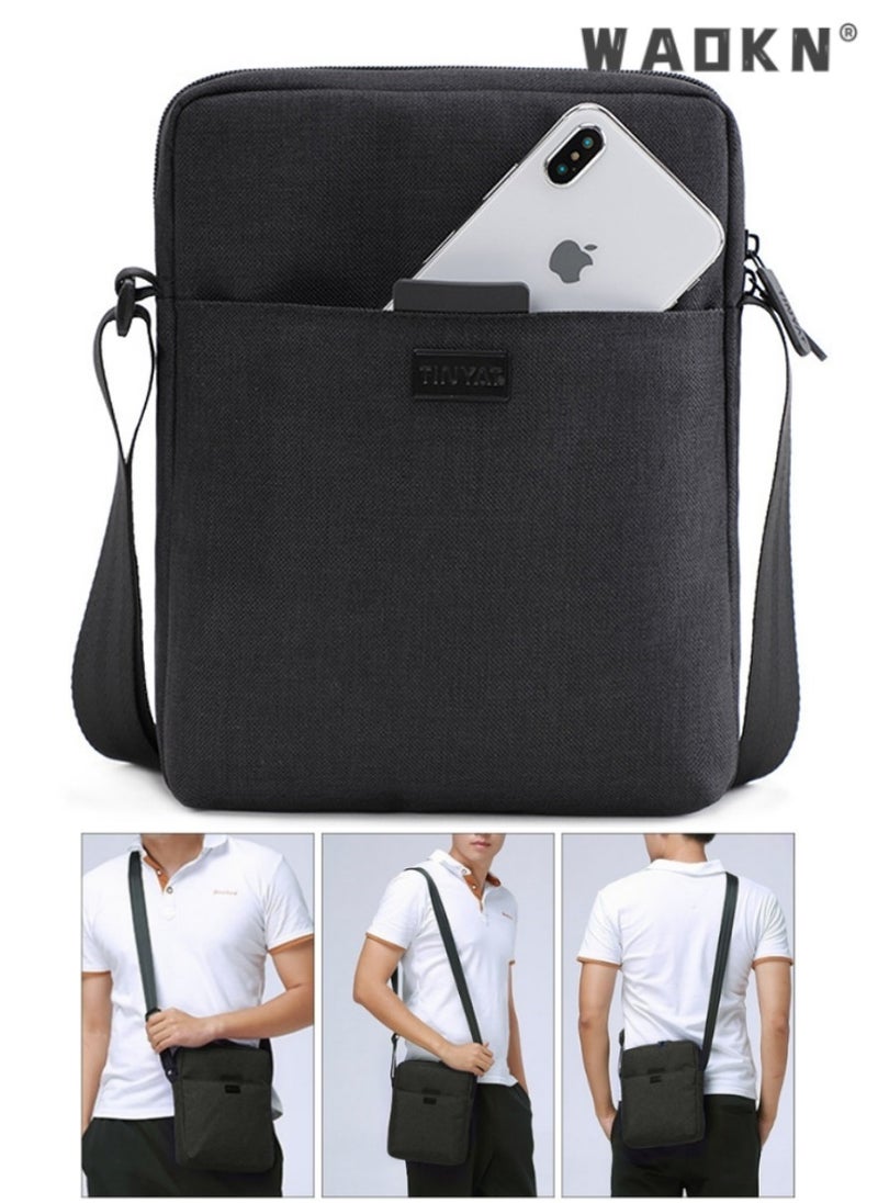 WAOKN Men High Quality boys Crossbody Bag Minimalist Wear-Resistant Oxford Crossbody/Shoulder Bag,Satchel Bag Business Casual Men's Shoulder Bag,Teens' Casual Bag for Outdoor Sports, Travel,Daily Outing  - Image 1