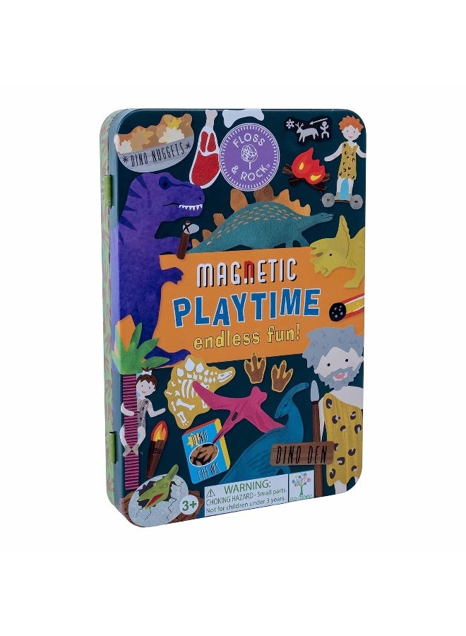 Floss & Rock Dino Magnetic Playtime Box (50 Pieces, 2 scenes) - Image 1