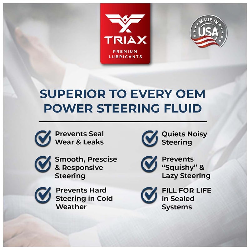 TRIAX Synthetic OEM Grade Power Steering Fluid, Universal, Arctic Grade -50 Cold Flow, Fits Most Asian, US, and European Cars, Full Synthetic with Esters, Widest Spec Application (1 Quart) - Image 4