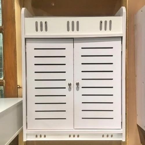 Peelorange Wall Mounted PVC Waterproof Bathroom Storage Over The Toilet Cabinet (8 Inches Depth) Wooden Wall Shelf (Number of Shelves - 5, White) - Image 5