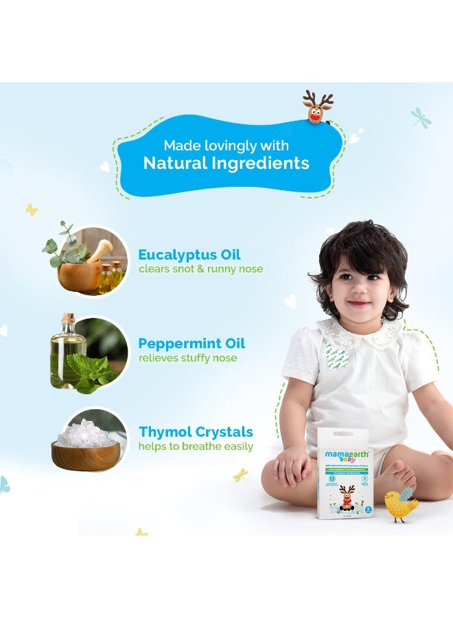 Mamaearth Baby 100% Natural Breathe Easy Vapour Patches with Eucalyptus Oil & Peppermint Oil - 5 pcs 100% Natural Ingredients | Free from Camphor & Mineral Oil | Up to 8 Hrs Relief from Nasal Congestion - Image 4