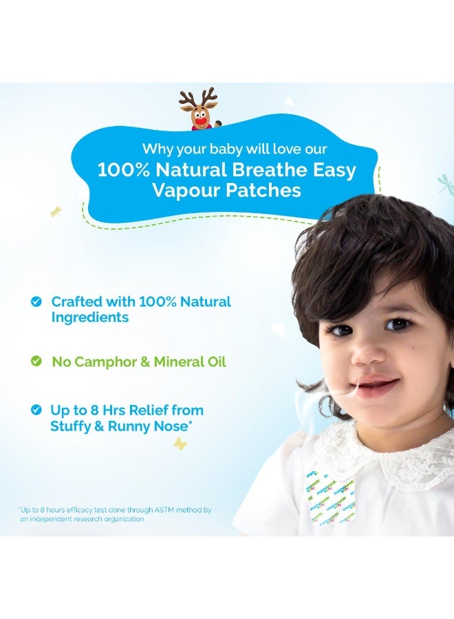 Mamaearth Baby 100% Natural Breathe Easy Vapour Patches with Eucalyptus Oil & Peppermint Oil - 5 pcs 100% Natural Ingredients | Free from Camphor & Mineral Oil | Up to 8 Hrs Relief from Nasal Congestion - Image 3