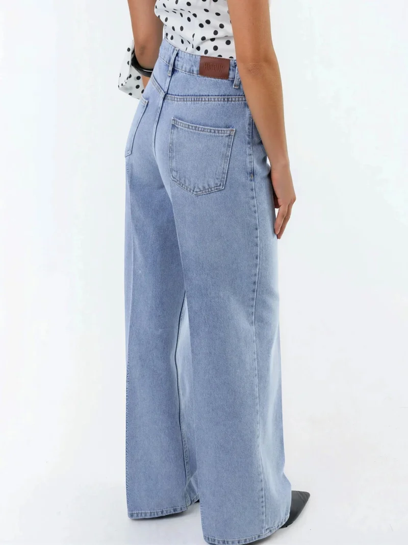 هيكاب Wide Leg Raw Denim Jeans