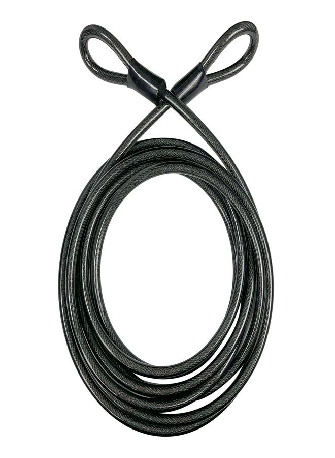 DELSWIN Security Steel Cable with Loops - 6ft, 15ft Heavy Duty Bike Steel Cables 3/8 inch Thick Vinyl Coated Braided Lock Cable for Bicycle, Generator, Kayak, Patio Furniture - Image 1