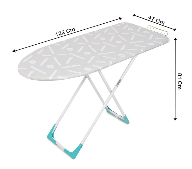 FLIPZON FLIPZON Premium Wood Ironing BoardTable with Iron Holder Foldable Adjustable Turbo 18 x 48  - Image 2