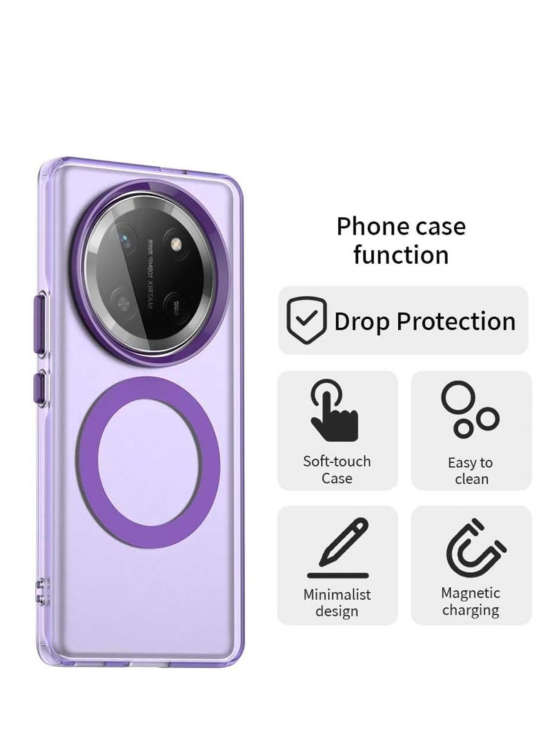 Compatible with Honor X9c 5G Case Cover,Supports Wireless Charging,Shockproof Magnetic Phone Case for Honor Magic 7 Lite 5G Purple - Image 2