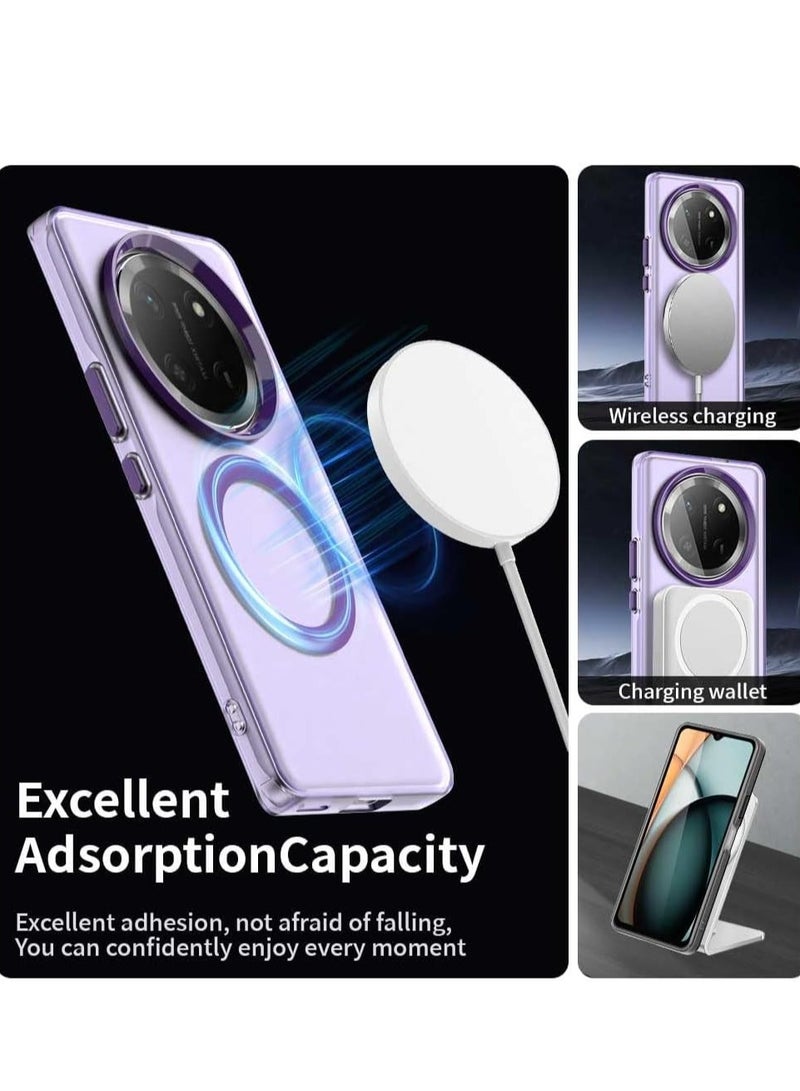 Compatible with Honor X9c 5G Case Cover,Supports Wireless Charging,Shockproof Magnetic Phone Case for Honor Magic 7 Lite 5G Purple - Image 3